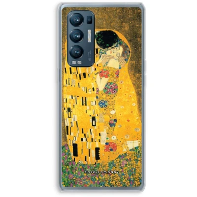 Afbeelding van Case Company® hoesje geschikt voor Oppo Find X3 Neo Der Kuss Soft Cover Telefoonhoesje Bescherming aan alle Kanten en Schermrand