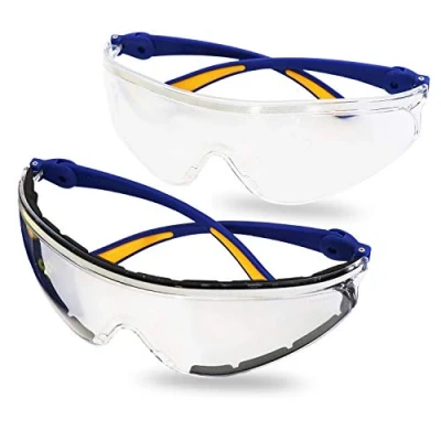 Afbeelding van S&amp;R Veiligheidsbril voor op het werk, doe zelf, fiets, heldere polycarbonaat glazen, krasbestendig, anti uv 2 stuks