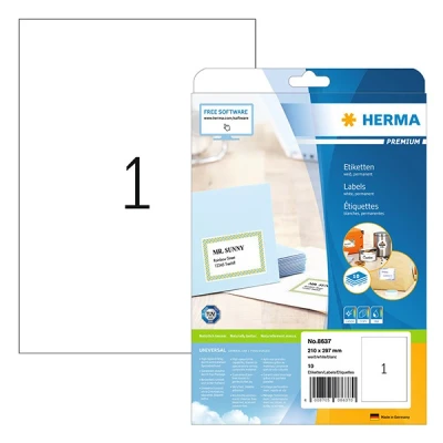 Image de HERMA Premium étiquettes en papier plastifiées mates autocollantes permanentes 10 étiquette(s)