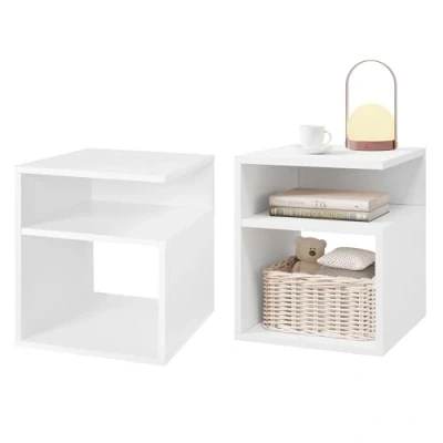 Afbeelding van EUGAD 0002CTG 2 Set van nachtkastjes met open vakken, 35 x 41,5 cm, nachtkastje voor boxspringbed, ruimtebesparend, woonkamer, slaapkamer