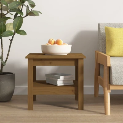 Afbeelding van Salontafel 45x45x40 cm massief grenenhout honingbruin