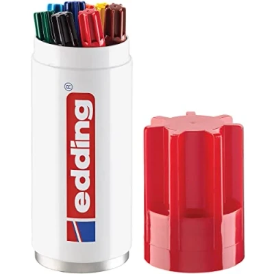 Afbeelding van Edding permanent marker 3000, koker van 8 stuks in geassorteerde kleuren