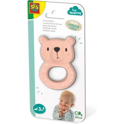 Afbeelding van SES Tiny Talents Bijtspeeltje Bo beer 100% natuurrubber Bijtring met handige zachte handgreep gemaakt van veilige materialen Baby Speelgoed