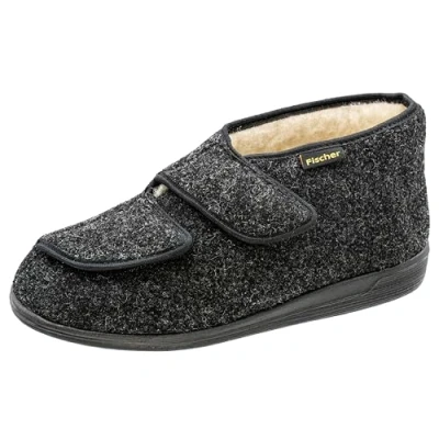Afbeelding van Fischer heren frank hoge pantoffels, Schwarz Anthrazit 205, 46 EU