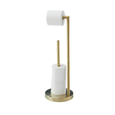 Afbeelding van NEWRAIN Toiletpapierhouder op standaard, badkameraccessoires, roestvrij staal, goud