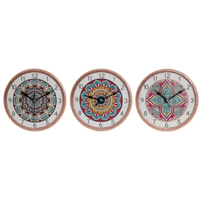 Afbeelding van Bordsklocka Home ESPRIT Keramisch Mandala 16 x 1 cm