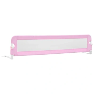Afbeelding van vidaXL Veiligheidshekje voor kinderbed, roze, 180 x 42 cm, polyester