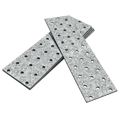 Afbeelding van OMIdeas 5 platte geperforeerde montageplaten (200 x 60 2) reparatieconnector, aansluitplaten, van verzinkt staal