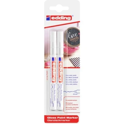 Afbeelding van Viltstift edding 780 lakmarker rond 0.8mm wit blister à 2 stuks