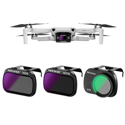 Afbeelding van NEEWER Set van 3 ND filters meerlaags HD optisch glas, ND8 + ND16 CPL filter, compatibel met DJI Mavic Mini 2 SE 2SE