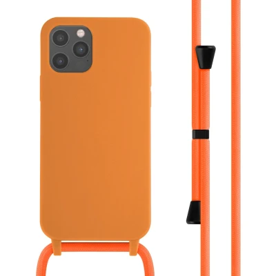 Afbeelding van iMoshion hoesje Geschikt voor iPhone 12 Pro / met koord Siliconen Oranje