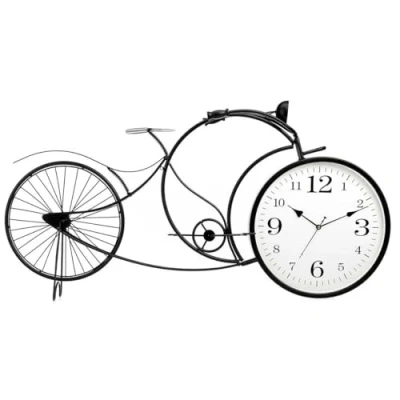 Afbeelding van Bordsklocka Fiets Zwart Metaal 95 x 50 12 cm