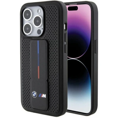 Afbeelding van BMW M Perforated Grip Stand Back Case Geschikt voor Apple iPhone 15 Pro (6.1&quot;) Zwart