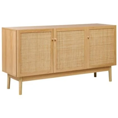Afbeelding van Beliani NIVO Dressoir Lichtbruin 3 deuren HoutRotan