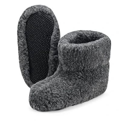 Afbeelding van ESTRO Pantoffels dames, winter, uniseks, wollen pantoffels, laarzen voor heren, OLE antislip zolen, Antraciet