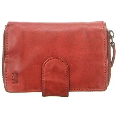 Afbeelding van Bear Design Cow Lavato Leren Dames Ritsportemonnee Rood