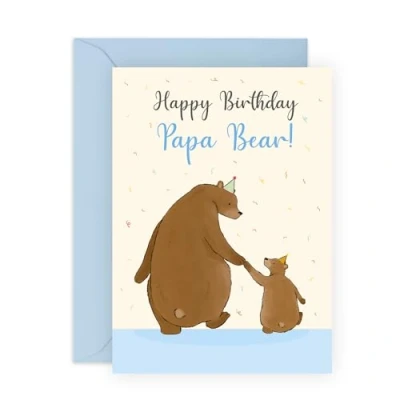 Afbeelding van CENTRAL 23 Verjaardagskaart voor papa Happy Birthday Bear verjaardagskaarten pop wenskaarten hem van zoon, dochter, echtgenote levering met stickers