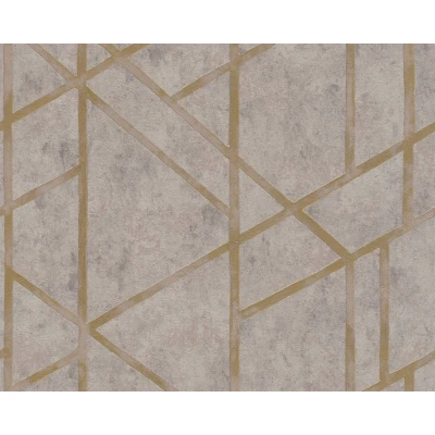 Afbeelding van BETONLOOK BEHANG Industrieel &amp; Grafisch taupe goud A.S. Création Metropolitan Stories