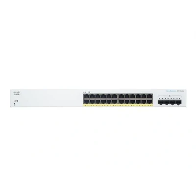 Image de Cisco Business 220 Series CBS220 24FP 4X Commutateur intelligent 24 x 10/100/1000 (PoE+) + 4 SFP+ 10 Go (liaison montante) Montable sur rack PoE+ (382 W)