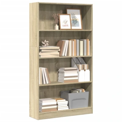 Afbeelding van vidaXL Boekenkast 80x24x143 cm bewerkt hout sonoma eikenkleurig
