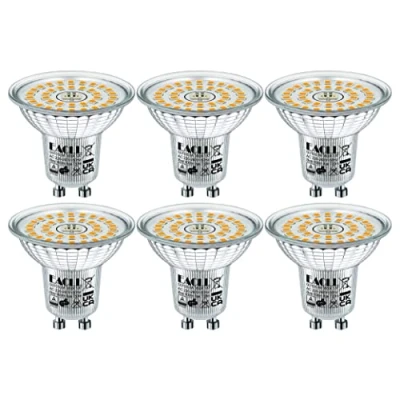 Afbeelding van EACLL Ledlampen, GU10, warmwit, lichtbron, 6 W, 3000 K, 735 lumen, komt overeen met 100 W halogeenlampen. 120 brede stralingshoek, AC 230 V, reflectorspots, zonder flikkeren, stuks