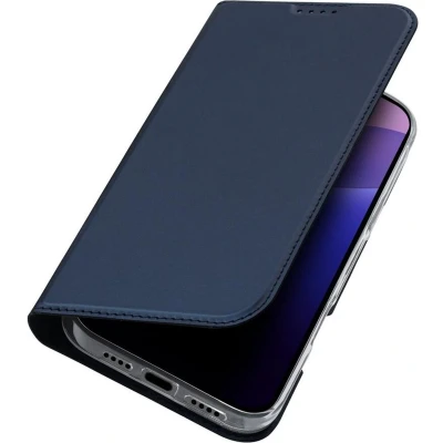 Afbeelding van Dux Ducis Skin Pro Series Hoesje Geschikt voor Apple iPhone 16 Max Book Case met Pasjeshouder Portemonnee Standaard Blauw