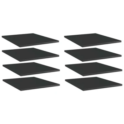 Afbeelding van vidaXL Wandschappen 8 st 40x50x1,5 cm bewerkt hout hoogglans zwart
