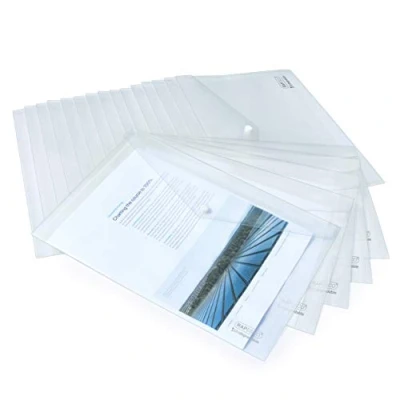 Afbeelding van Rapesco 1587 Eco drukknoppen, formaat minister/A4+, transparant, 20 stuks