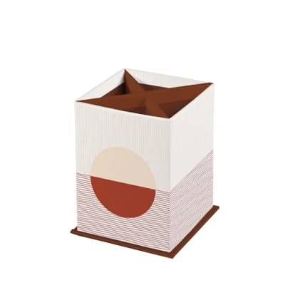 Afbeelding van Clairefontaine 116076C een multifunctionele potlood/penseel/pennen van karton in warme kleuren en geometrische vormen vierkant 8,5 x 11 cm Home Office collectie terracotta