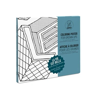 Afbeelding van OMY Kleur poster LA VIE EST BELLE Giant coloring voor jong en oud 100 x 70 cm