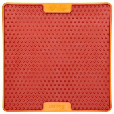 Afbeelding van Lickimat Soother Pro Tuff Slowfeeder Voermat 20x20 cm Hondenvoerbak Oranje