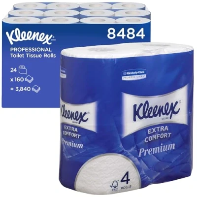 Afbeelding van Kleenex toiletpapier Extra Comfort, 4 laags, 160 vel per rol, pak van rollen