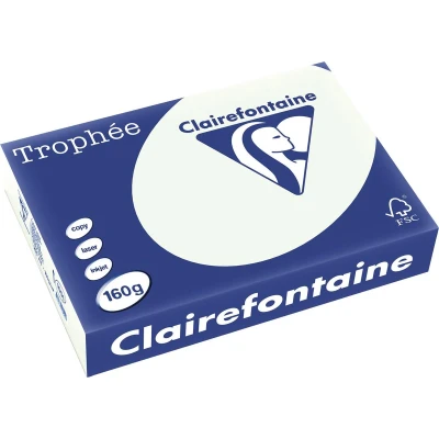 Afbeelding van Clairefontaine Trophée Pastel, Gekleurd Papier, A4, 160 G, 250 Vel, Lichtgroen Papier