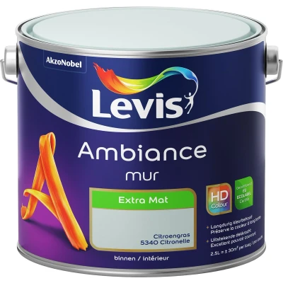 Afbeelding van Levis muurverf Ambiance mur extra mat 2.5l citroengras
