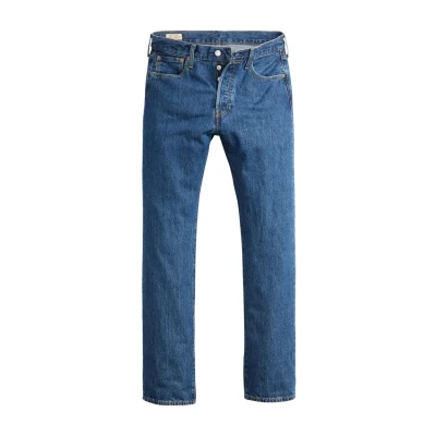 Afbeelding van Levi&#039;s heren 501 high rise straight leg jeans met stonewash in de kleur Indigo, maat: W31/L32