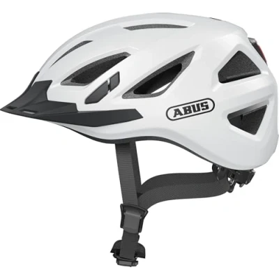 Afbeelding van Abus Urban I 3.0 Fietshelm LED achterlicht en insectenbescherming Polar White L