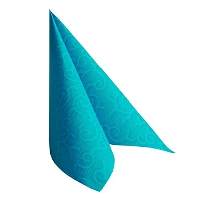Afbeelding van Papstar, #84887 50 servetten &quot;Royal Collection&quot; gevouwen 1/4 40 x cm turquoise &quot;Casali&quot;