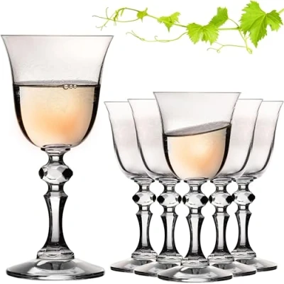 Afbeelding van Imperial Set van 6 elegante witte wijnglazen met ornament 150 ml &quot;Vintage&quot; kristalglas