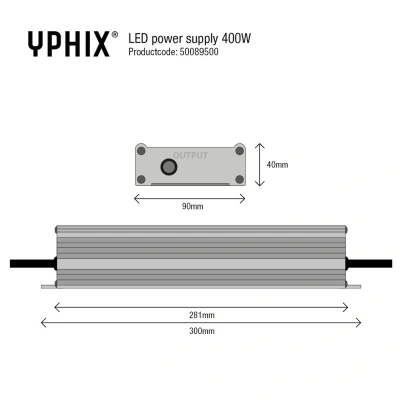 Afbeelding van LED transformator 24V 16,67A Max. 400W IP67