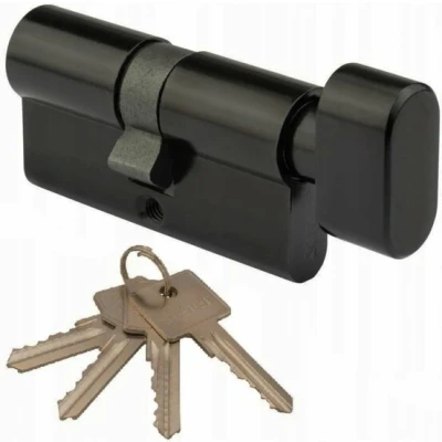 Afbeelding van Knopcilinder zwart 30/30 incl. 4 sleutels