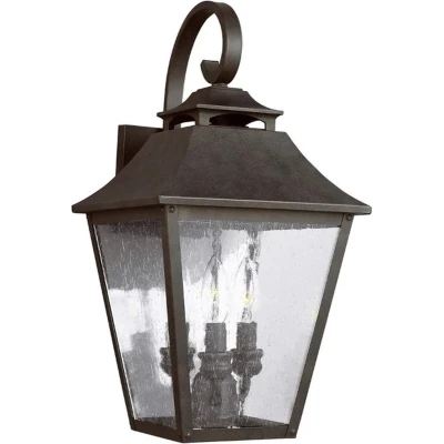 Afbeelding van Feiss LED Wand Buitenlamp Galena 3X E14 Max 40W IP44 Dimbaar Sable