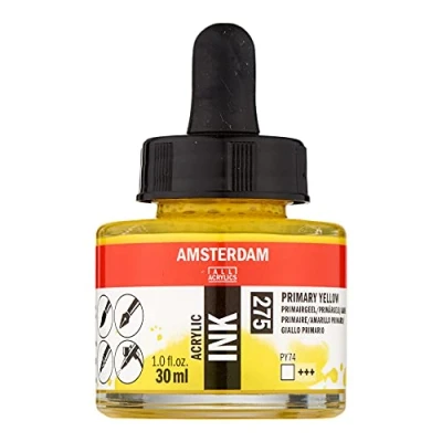 Afbeelding van Amsterdam Acrylic Inkt Fles 30 ml Primairgeel 275
