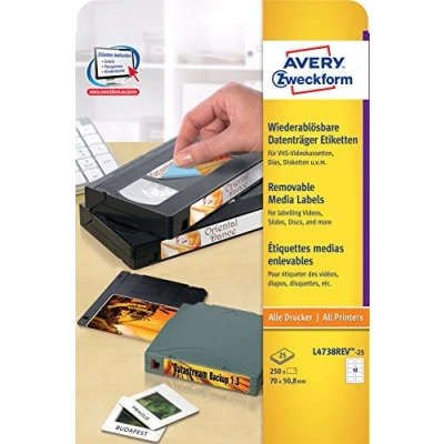 Afbeelding van Avery Overige Media Etiketten, wit, 70,0 x 50,8 mm, permanent klevend