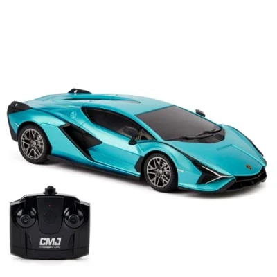 Afbeelding van Hemelsblauwe Lamborghini Sian Roadster op afstandsbediening schaal 1:24
