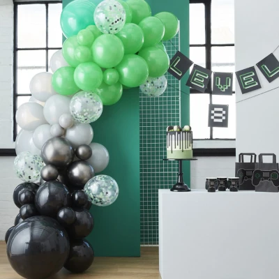 Afbeelding van Kit Arche à ballons Vert/Gris/Noir 70