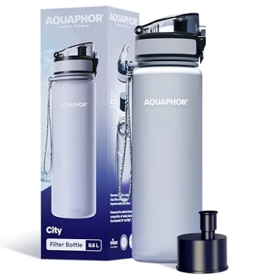 Afbeelding van Aquaphor City Drinkfles met waterfilter Grijs (Capaciteit wisselfilter 150L)