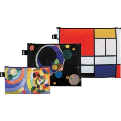 Afbeelding van LOQI Zip Pockets Circular Forms, Several Circles, Composition Recycled