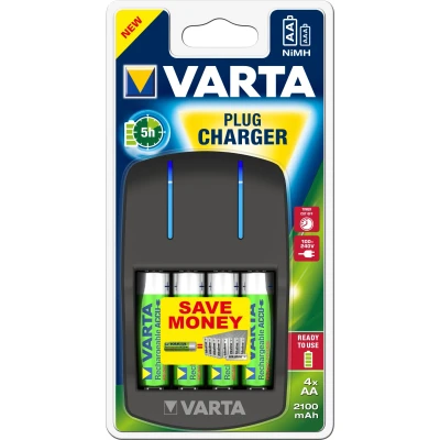 Afbeelding van Varta batterij NiMH, universele lader, stekkerlader incl. batterijen, 4x Mignon, AA, 2100mAh