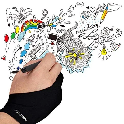 Afbeelding van XP PEN Lycra handschoen met twee vingers voor tekenen, vuilafstotend, maat S/M/L (S)