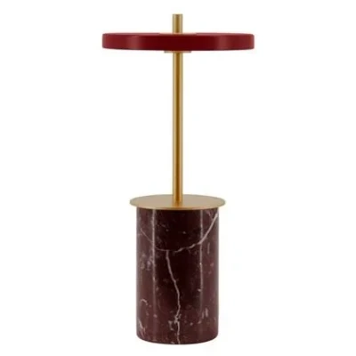 Afbeelding van Umage Asteria Move Mini tafellamp LED oplaadbaar rood marmer